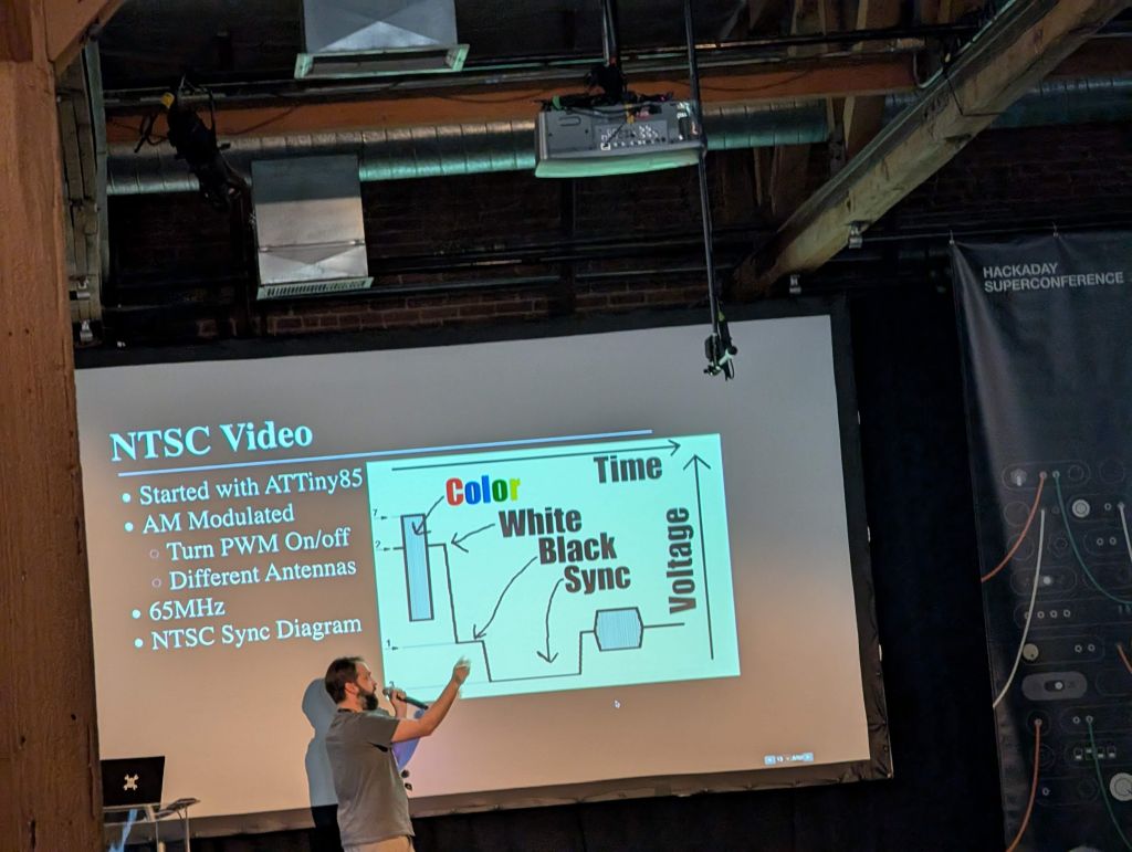 hacking radio sound and B&W video from a chip, super cool!