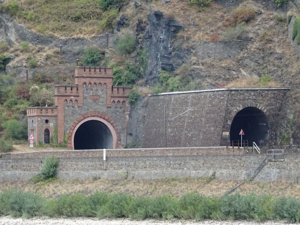 little castle like entrance for the train tunnel