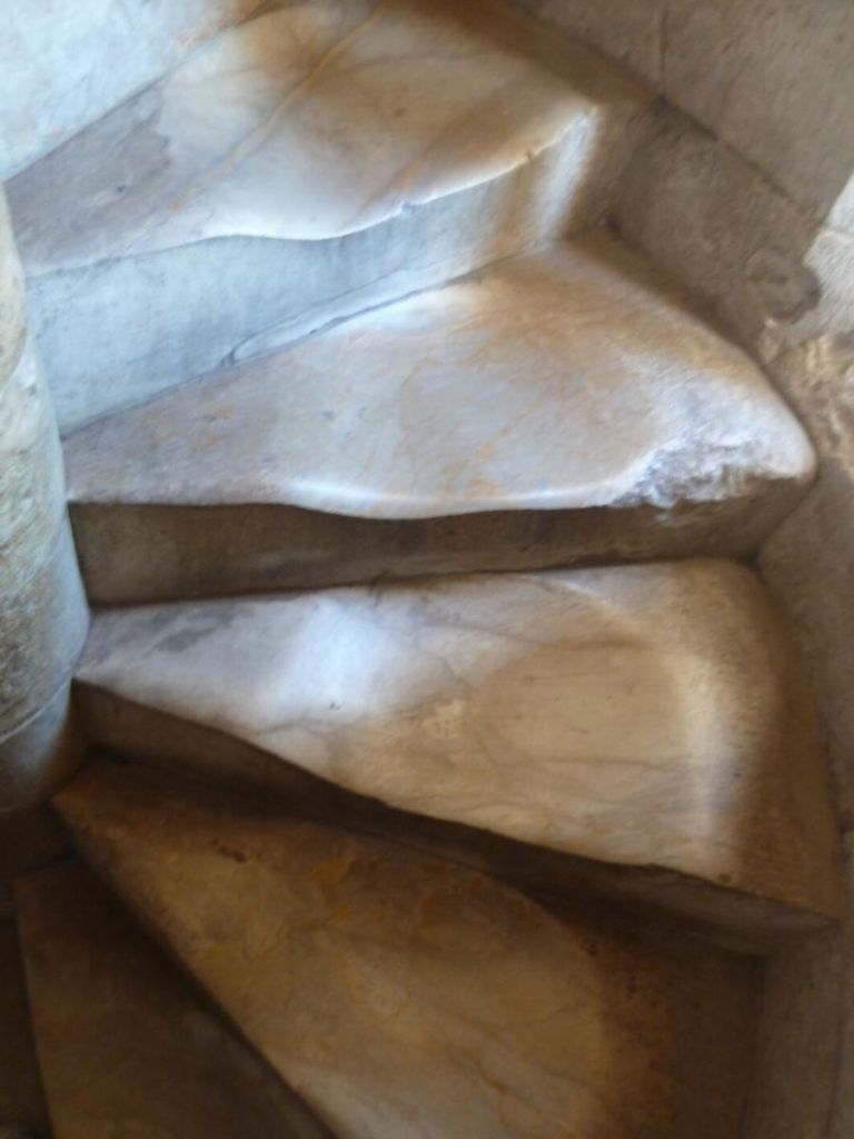 the marble stairs actually caved under the weight of all the tourists