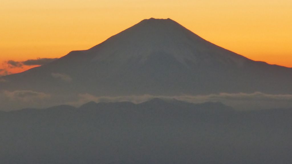 Fuji-San, at sunset, lucky shot from the plane
