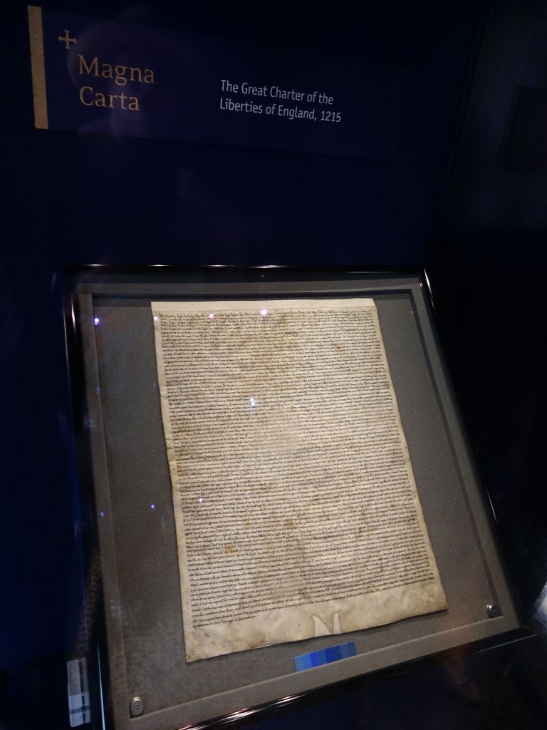 one of the 4 remaining copies of the magna carta (basically making the kings be nicer to their people)