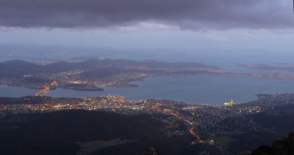 View of Hobart from the top of Mt Wellington (4100ft)