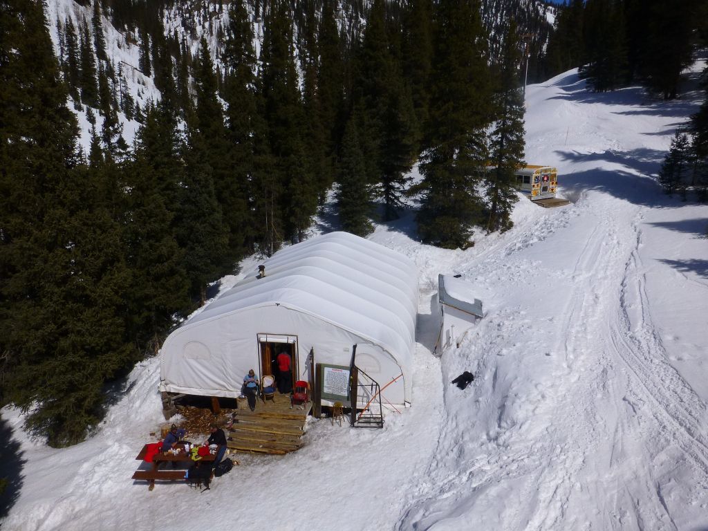 The lodge tent and ski bus rental store are still there :)