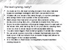 File level syncing, really?