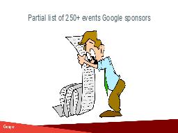 Partial list of 250+ open source events Google sponsors