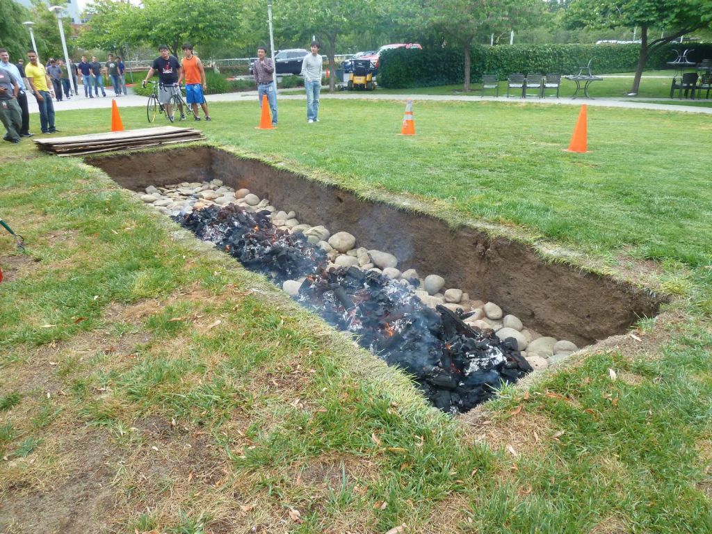They dug out a huge trench for the pit