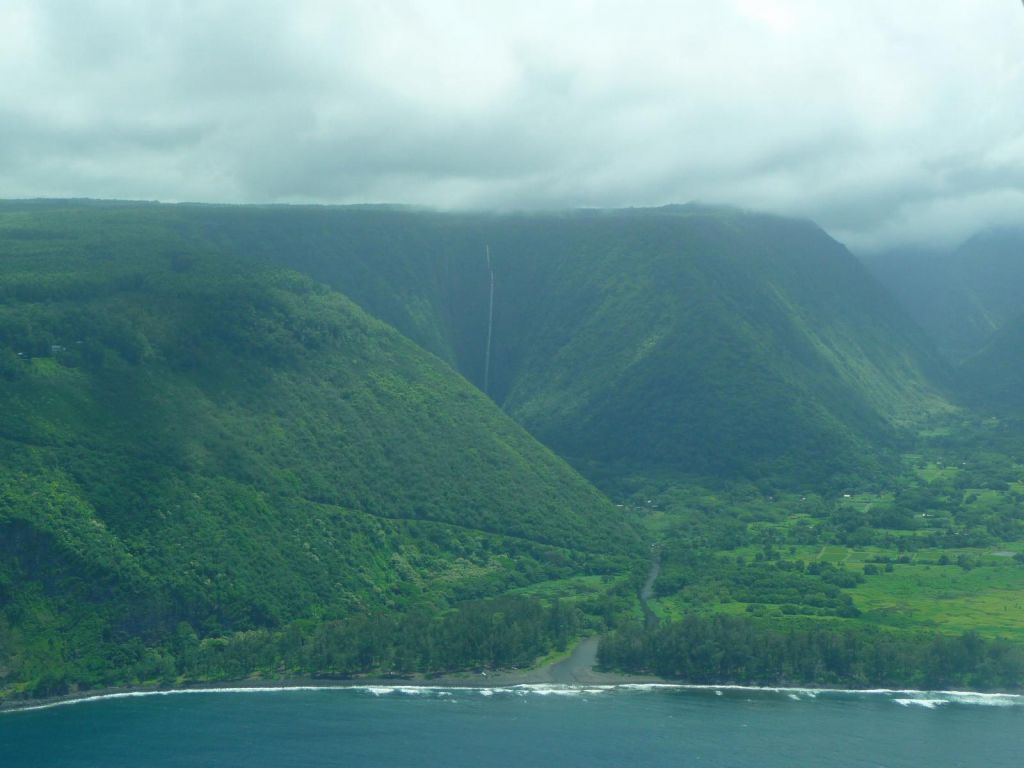 Waipio Valley, with a shot of the road down we didn't take