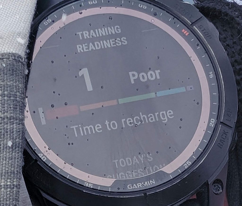 my watch told me I snowboarded too much :)