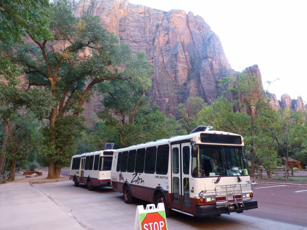 Except during very lowest season, the busses are required, but they run very often
