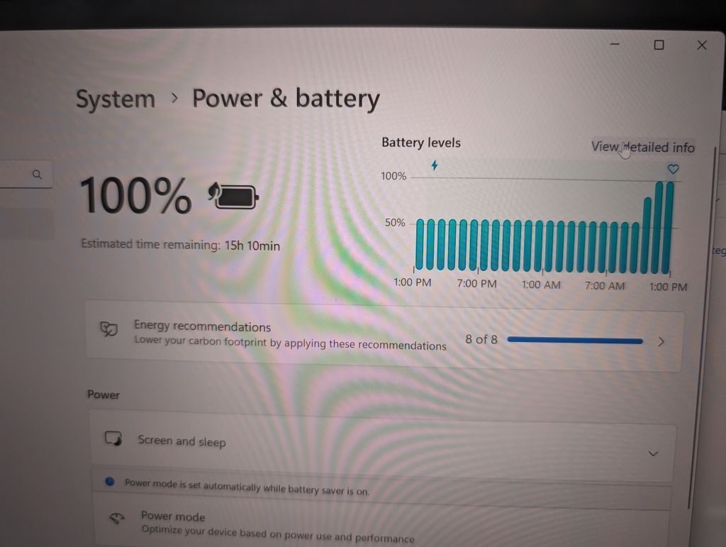 up to 15h of battery life on the dell?