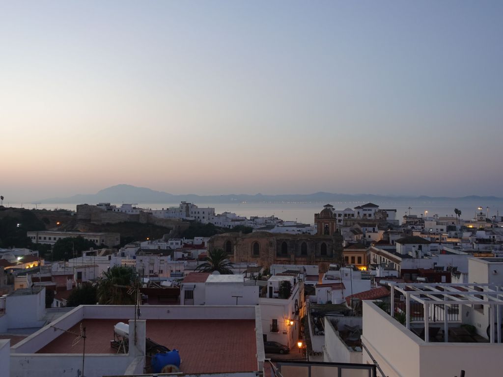 sunrise over Tarifa from our patio