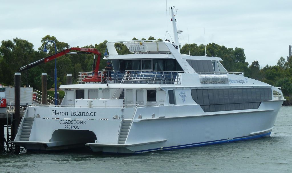 The high speed cat takes people back and forth to Heron Island