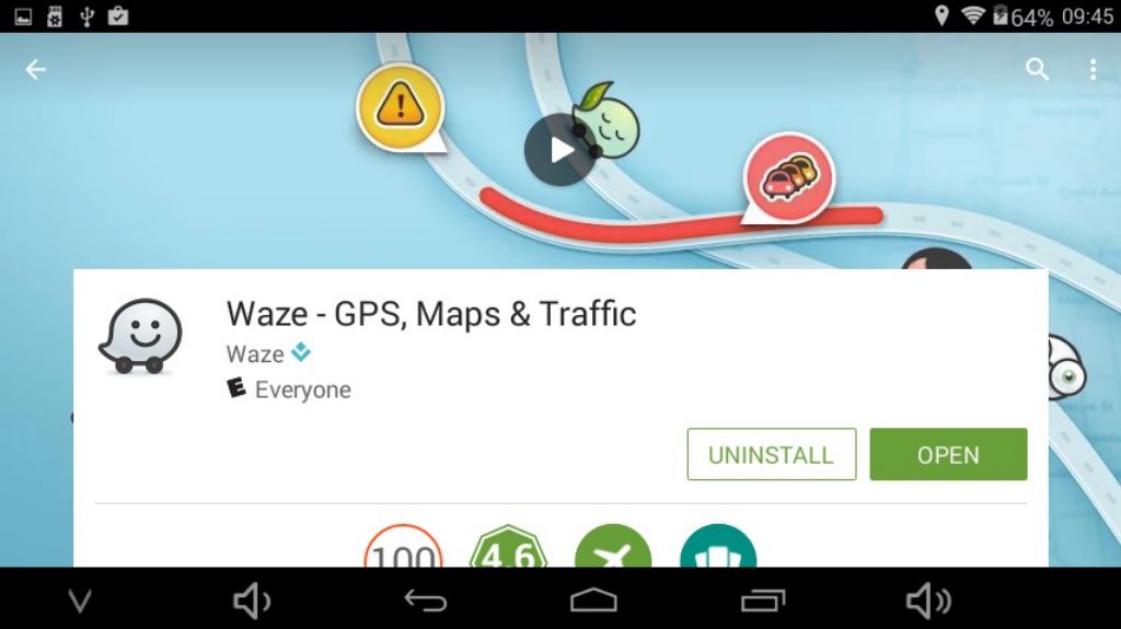 technically Waze should work, but practically it's going to be an exercise in frustration due to lack of RAM