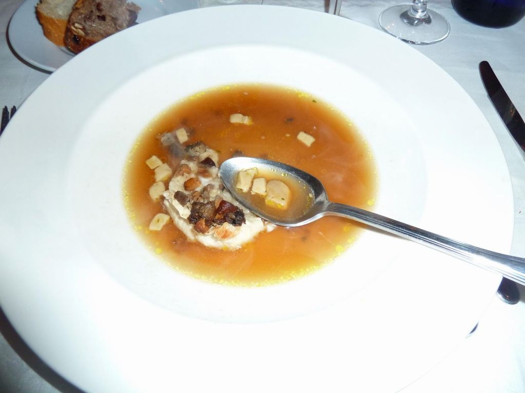 Mushroom Broth with foie gras