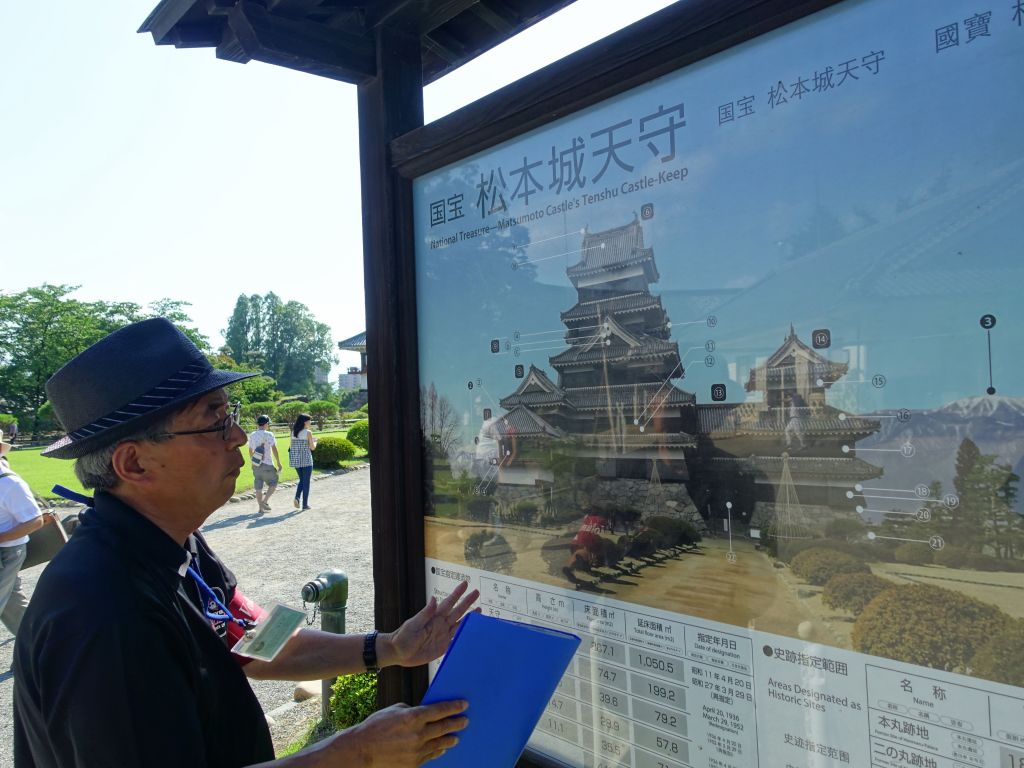 Takayama-San, explaining the castle's history to us