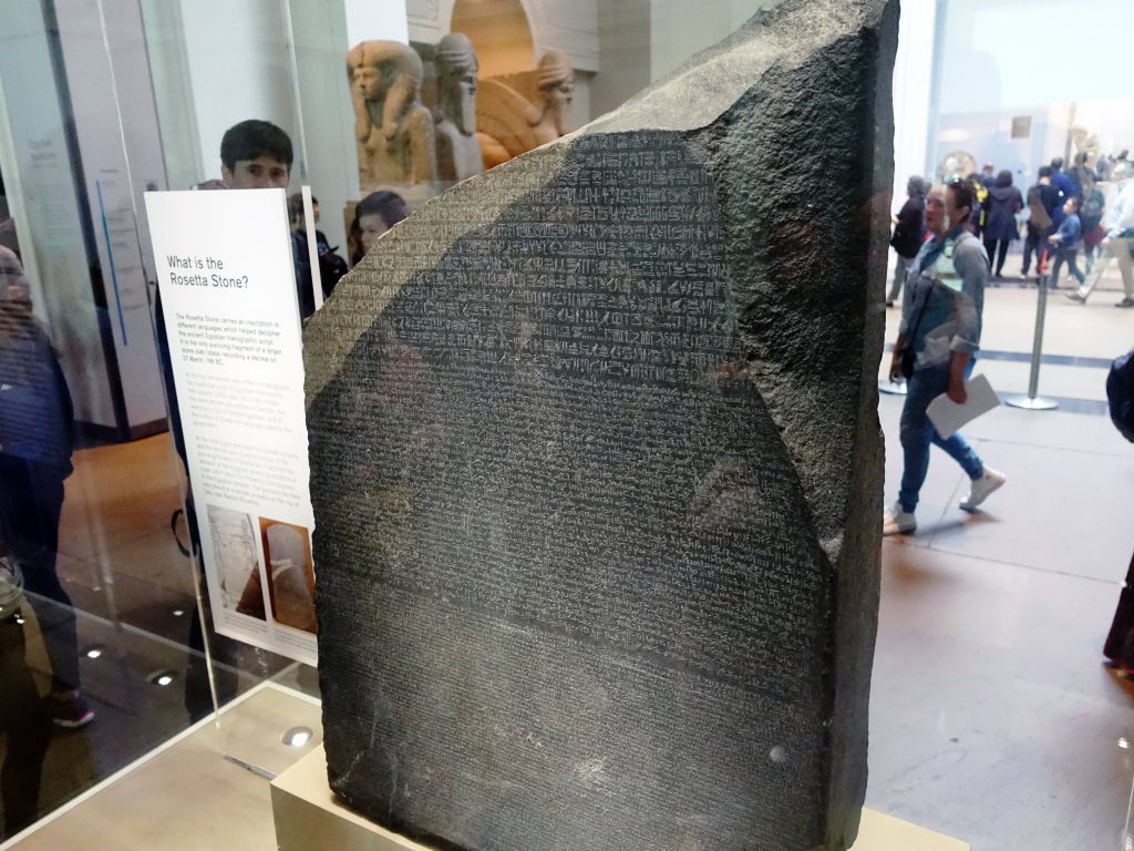 silly me thought that the rosetta stone was at the Louvre, but Paris only has a copy since the British re-stole the original from the French :)