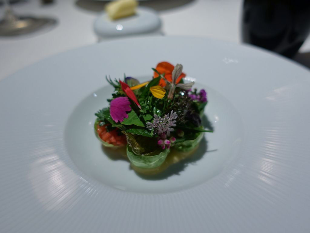 lovely dish with edible flowers