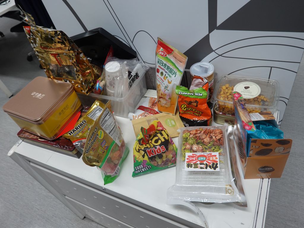 The HTC buildings didn't really have snacks in microkitchens during HTC days, and still don't today, so people brought their own