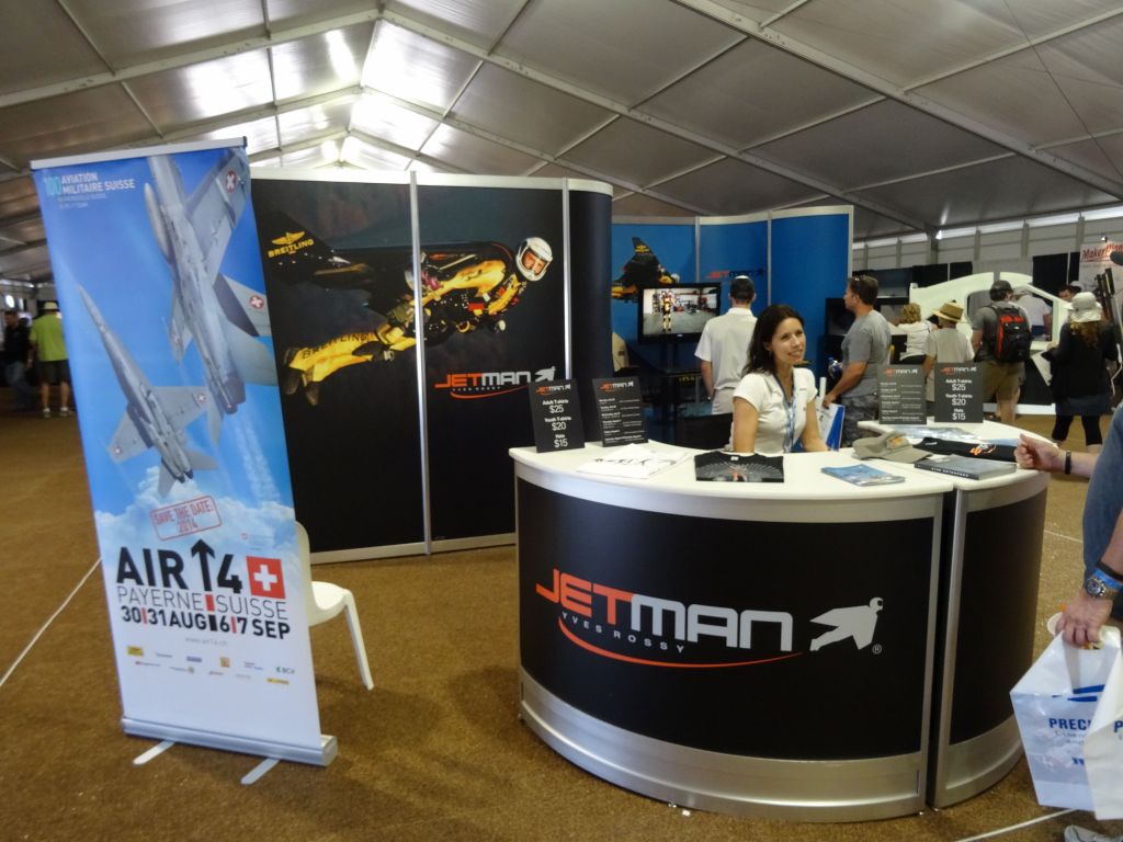 Yves Rossy had a booth about his Jetman wing