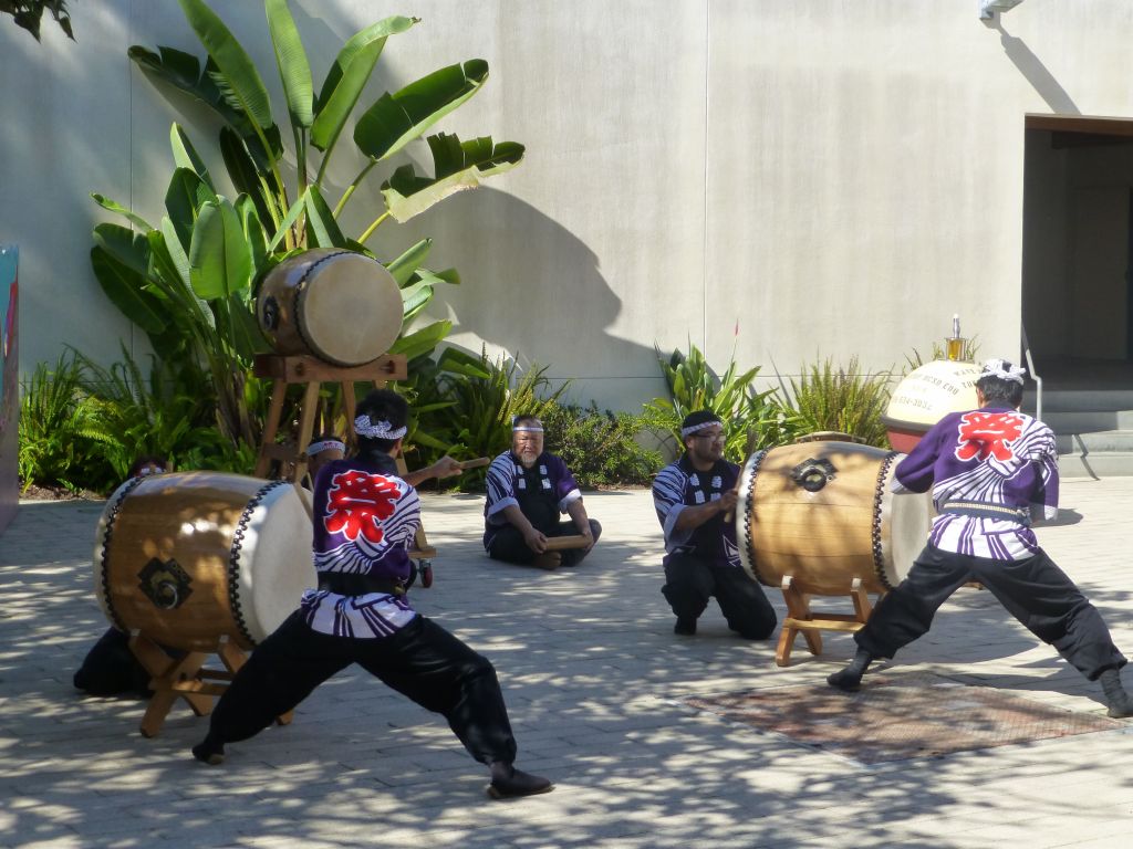 it was a special day with demonstrations, taiko drums here