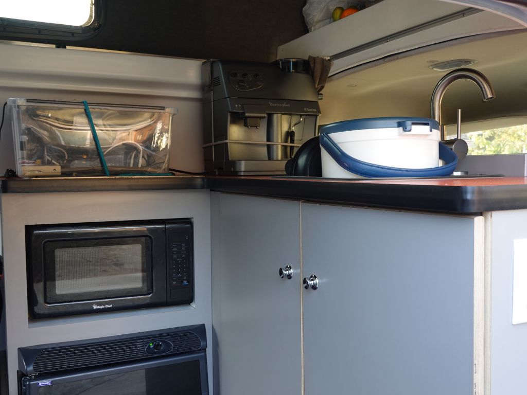 the kitchen is definitely better than other campervans that trade this space for a 2nd row of seats