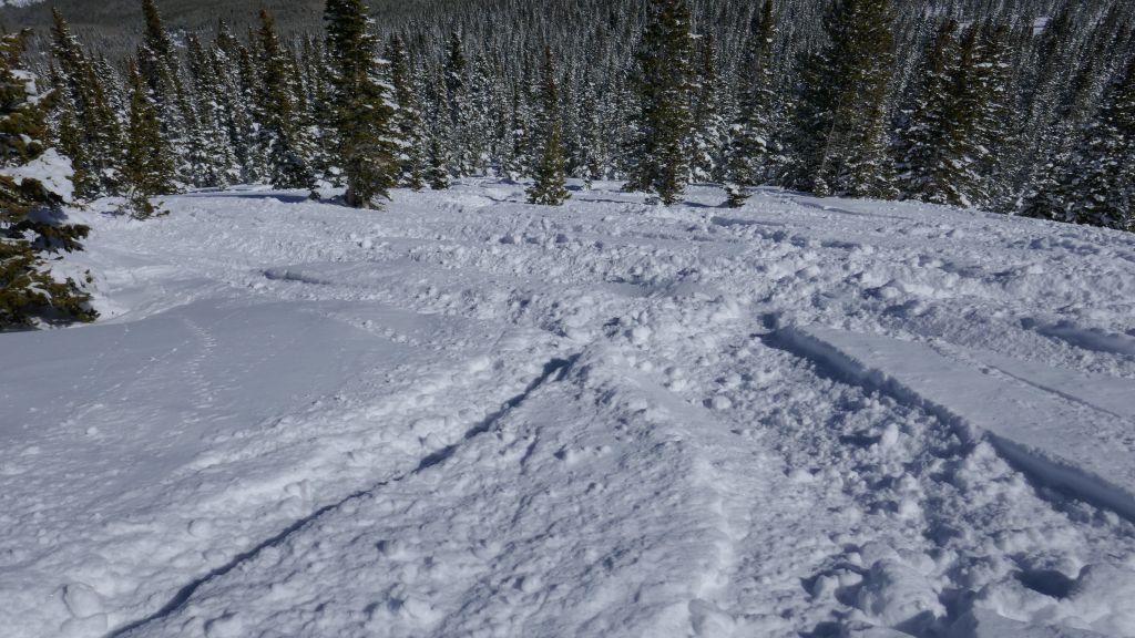 pretty good powder down, until we got to the rope boundary