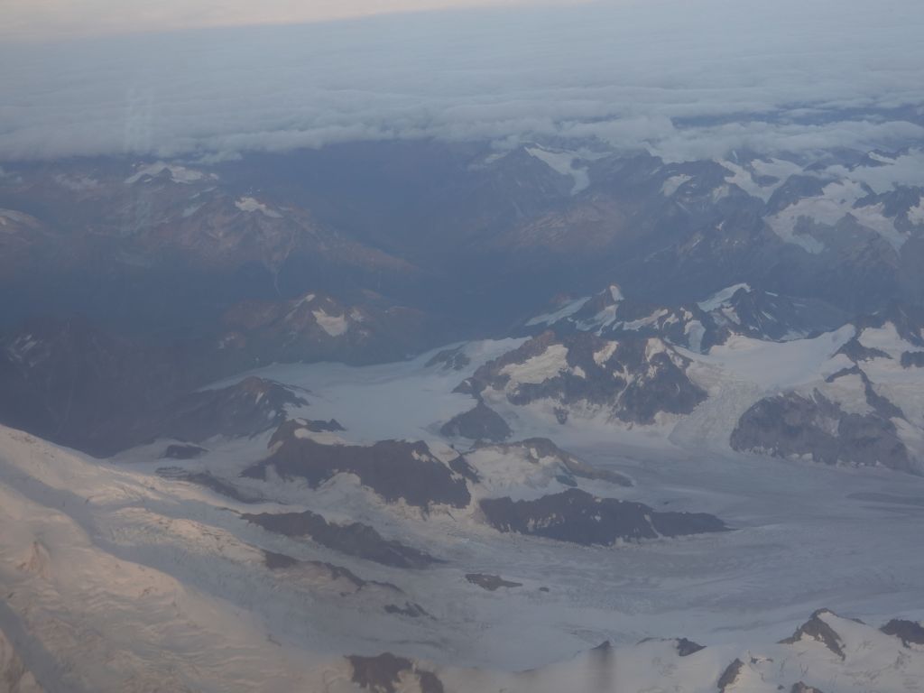 we flew over a glacier on the way