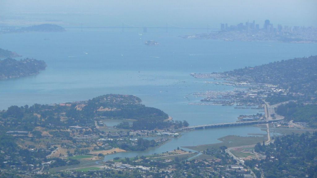bay bridge as seen from the top of Mt Tam