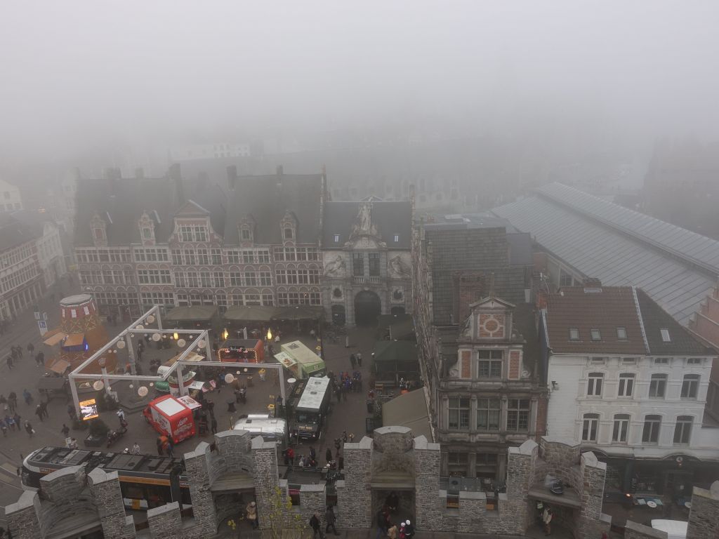 just like the rest of Ghent, the view wasn't fantastic due to fog