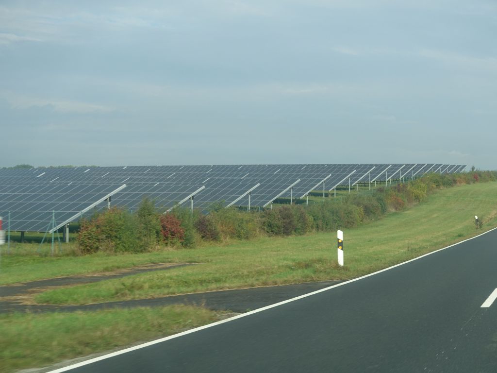 we saw many solar farms on the side of the road