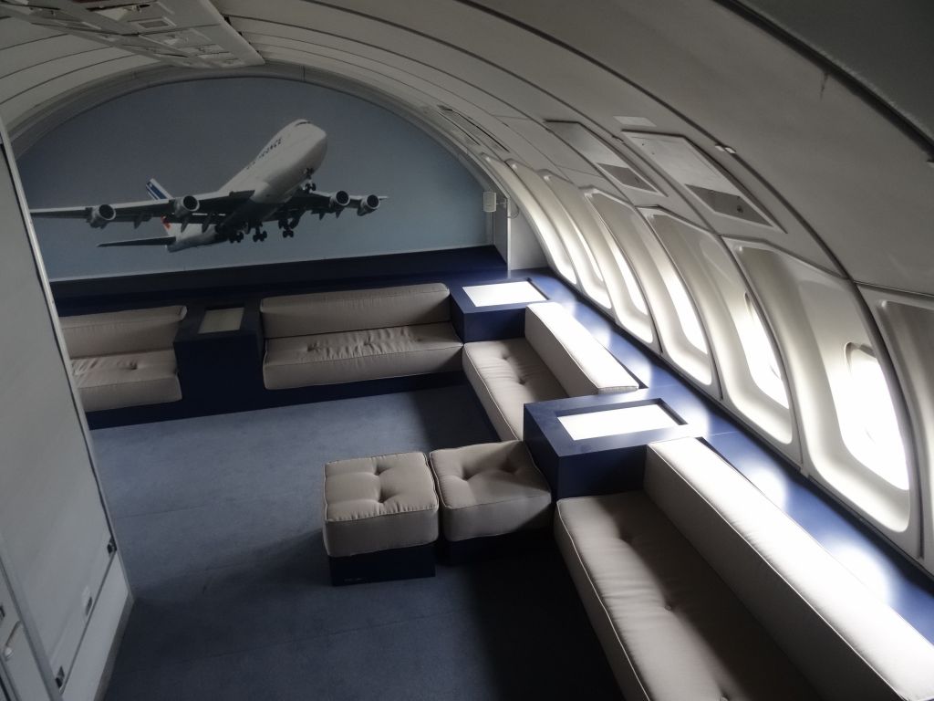 older planes had a salon on the 2nd floor, omg...