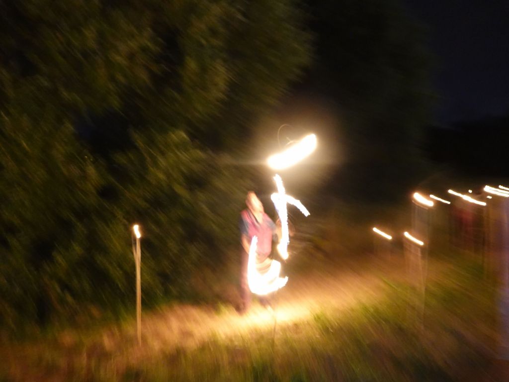 the walk was so long that they had fire jugglers along the way