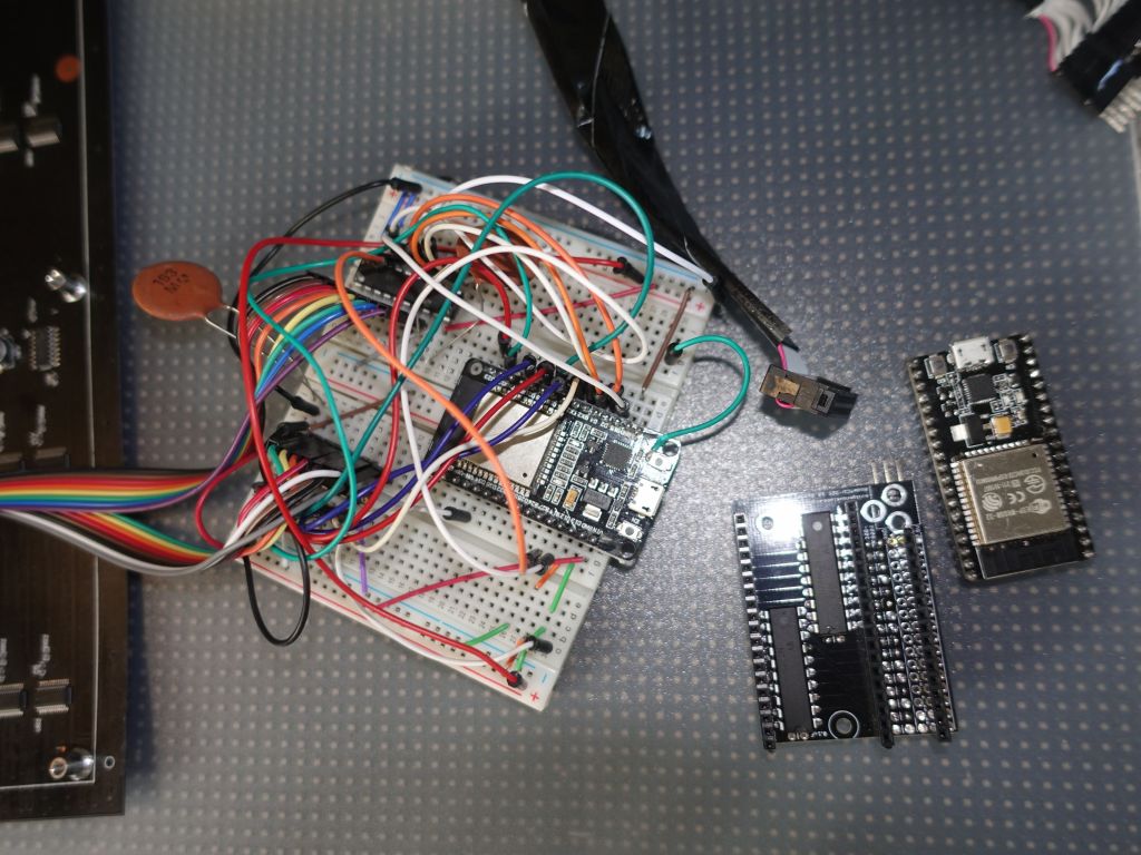 I went from a breadboard prototype to Jason Coon's ESP32 level shifter board, much more tidy