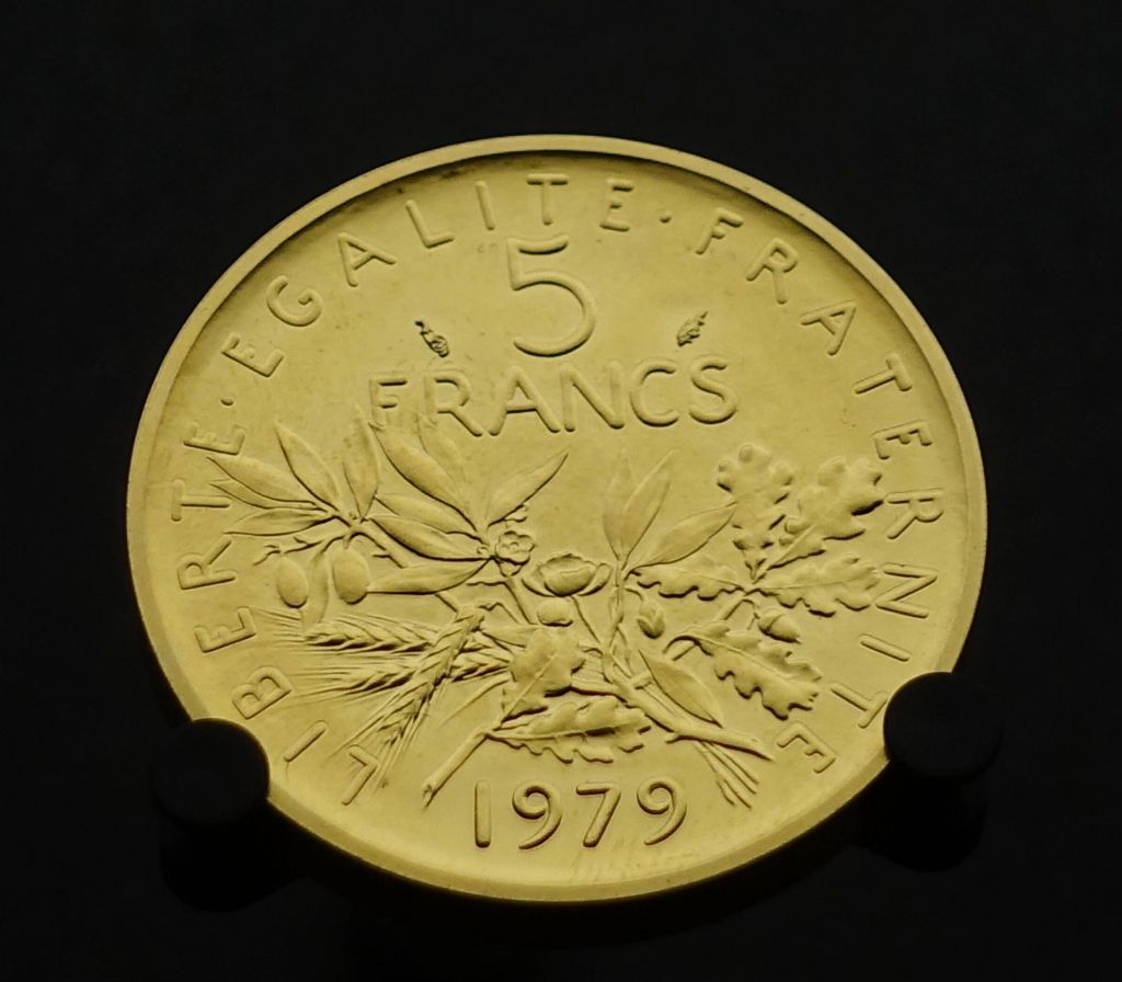 golden version of the former french coin