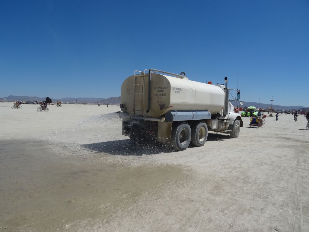 water truck to to make the roads easier to use