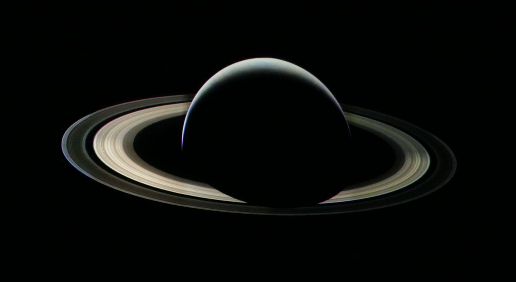 awesome backlit picture of saturn