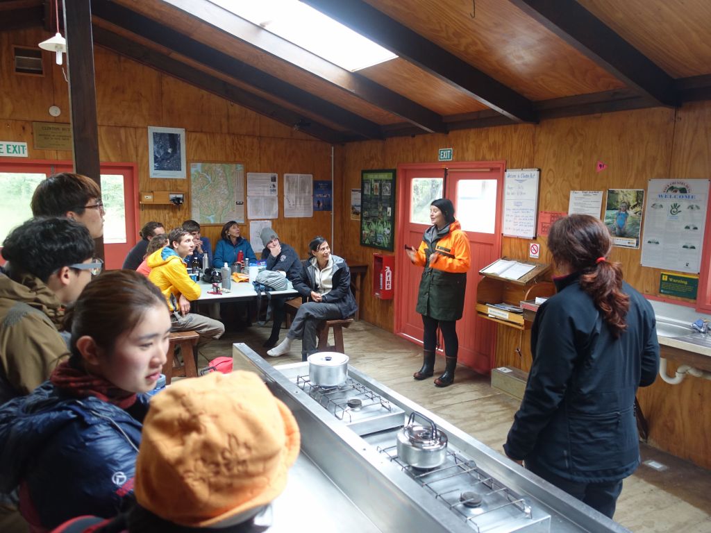 a ranger gave us a quick talk in the giant kitchen/common room of our huts