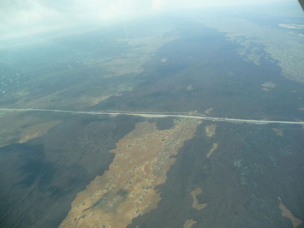 road across an older lava flow